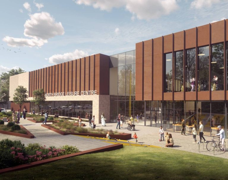 Barr + Wray awarded North Bridge Leisure Centre, Halifax 4 Halifax Leisure Centre artist impression scaled e1711127306424